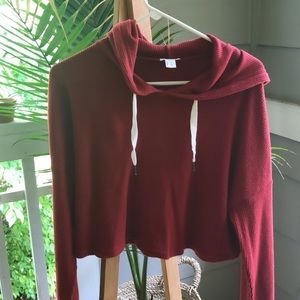 Red Crop Hoodie